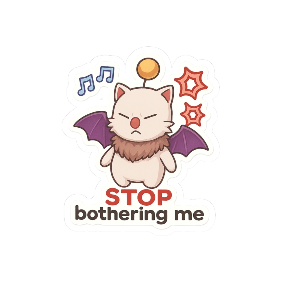Moogle Final Fantasy Sticker | Cute Vinyl Decal - alternate angle 3, merchandise