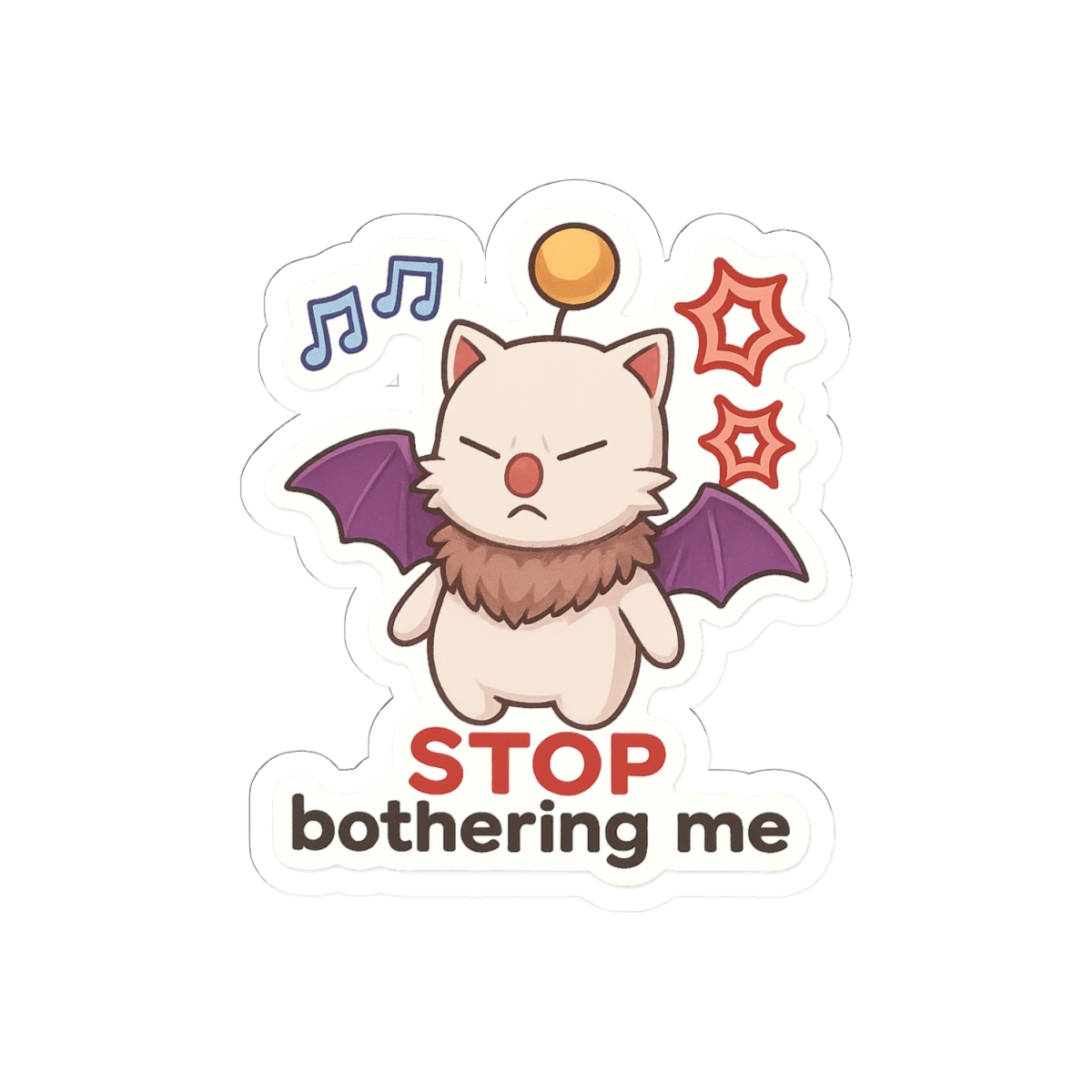 Moogle Final Fantasy Sticker | Cute Vinyl Decal - alternate angle 1, merchandise