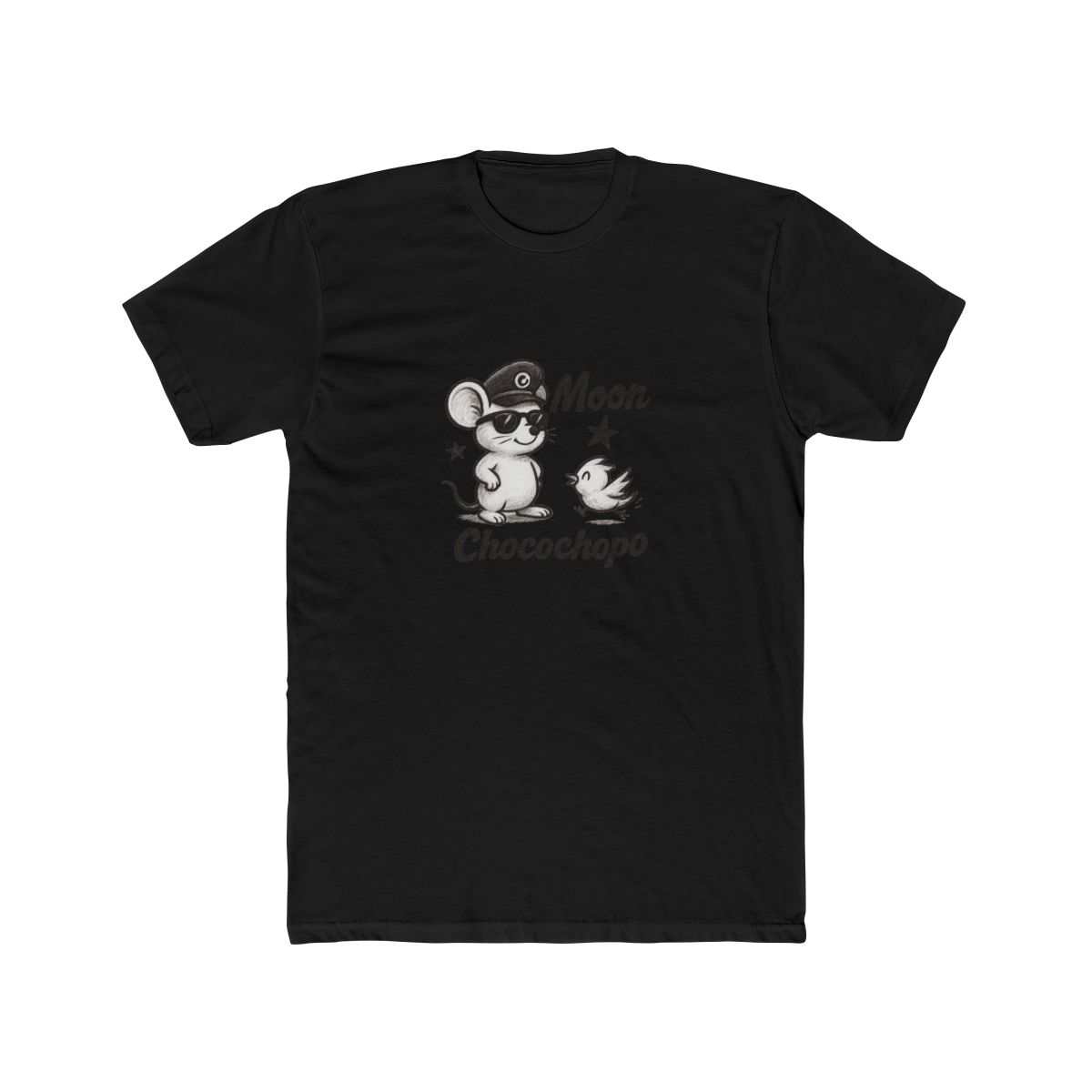 Whimsical Cartoon Mouse Bird Moon Graphic T Shirt - alternate angle 3, merchandise