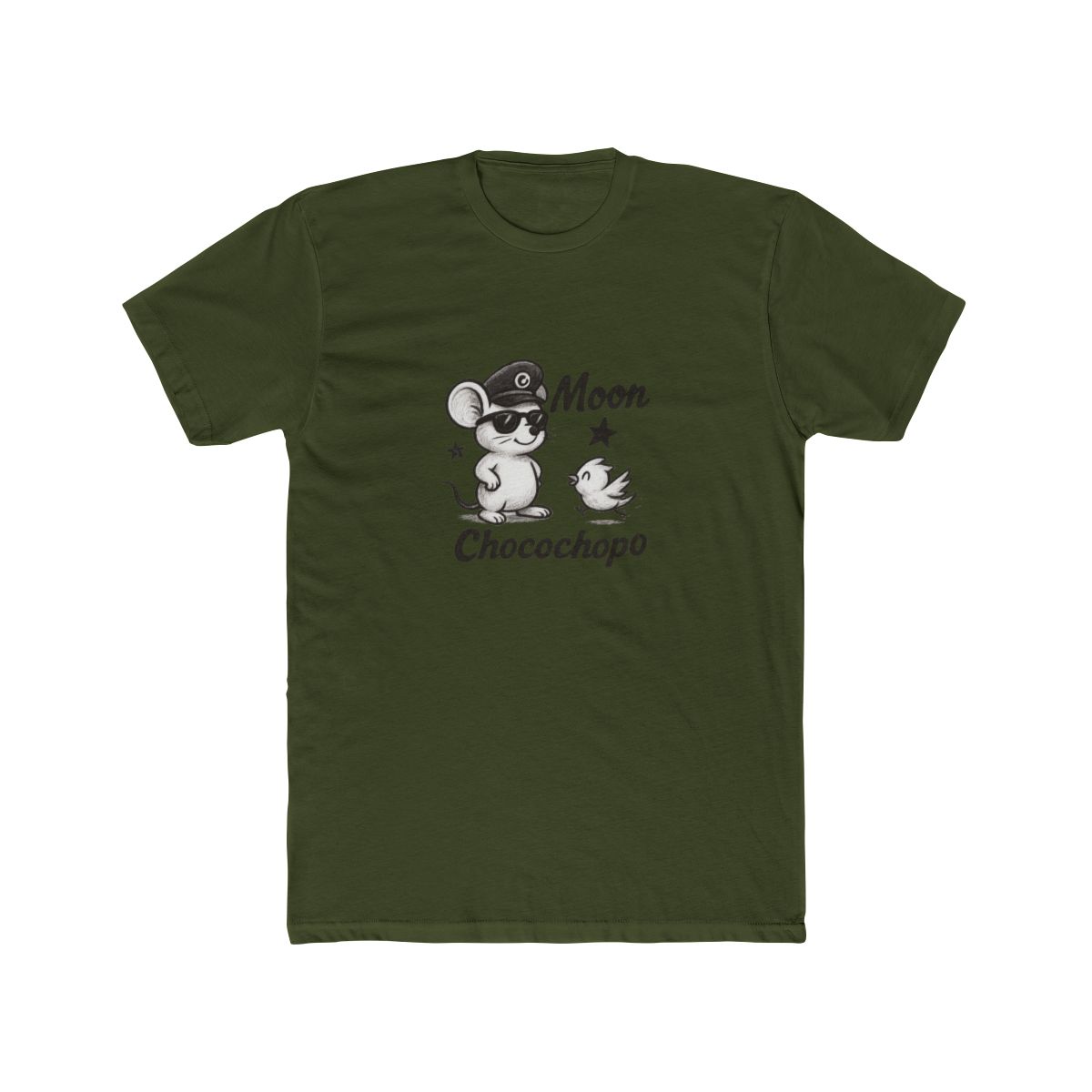 Whimsical Cartoon Mouse Bird Moon Graphic T Shirt - alternate angle 5, merchandise