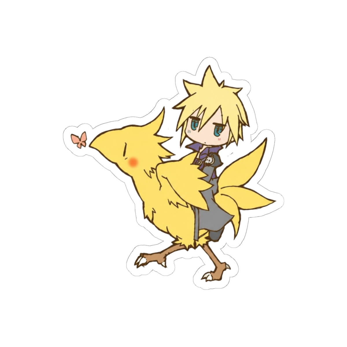 Cloud Riding Chocobo Sticker | Cute Final Fantasy Vinyl Decal