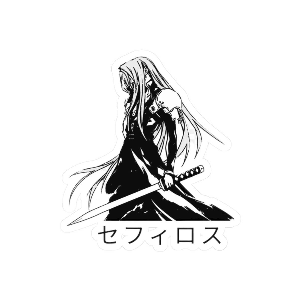 Sephiroth FFVII Sticker | Bold Final Fantasy VII Vinyl Decal - alternate angle 3, merchandise