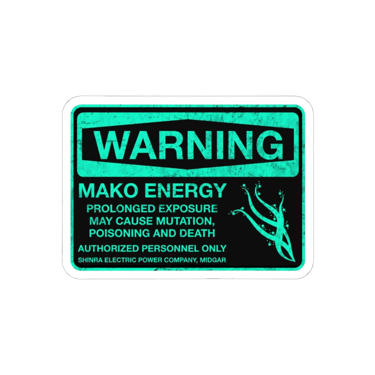 Warning Mako Energy Bold Sticker | Shark Power Vinyl Decal