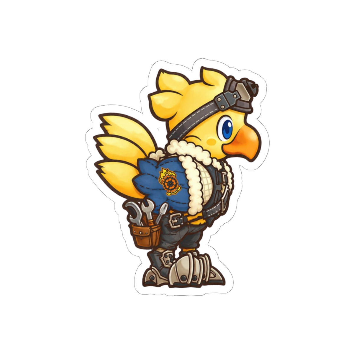 Chocobo Engineer CID Sticker | Cute Final Fantasy Vinyl Decal
