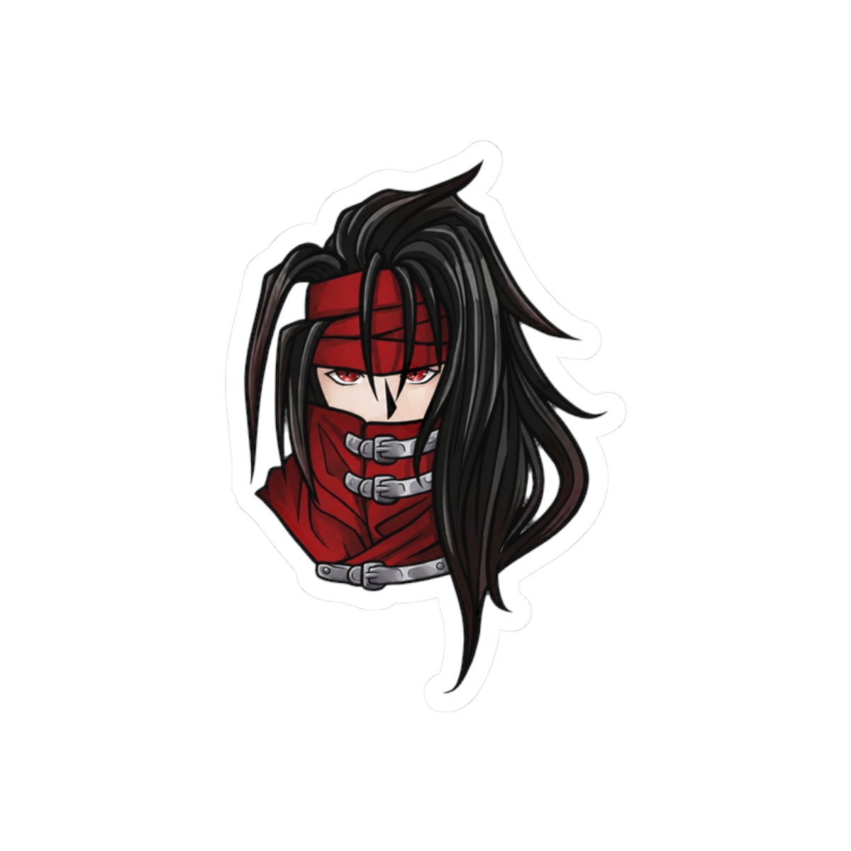 Vincent Valentine Final Fantasy VII Sticker | Brooding Gunslinger Vinyl Decal - alternate angle 3, merchandise