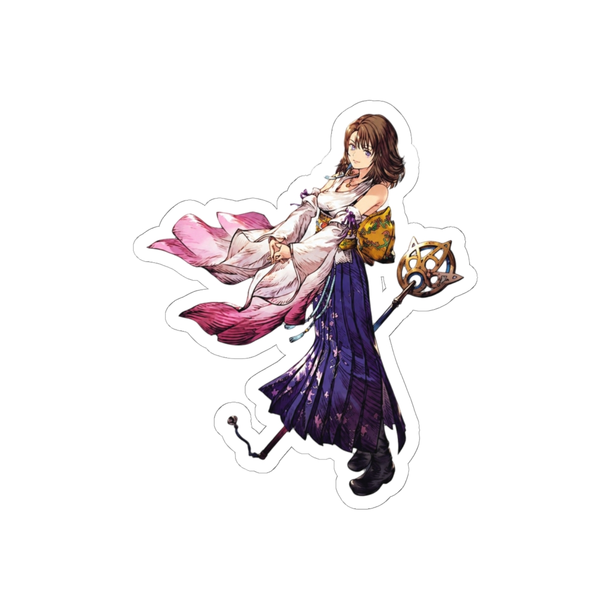 Yuna War of the Visions FFBE Official Summon Artwork Sticker | Dynamic Vinyl Decal