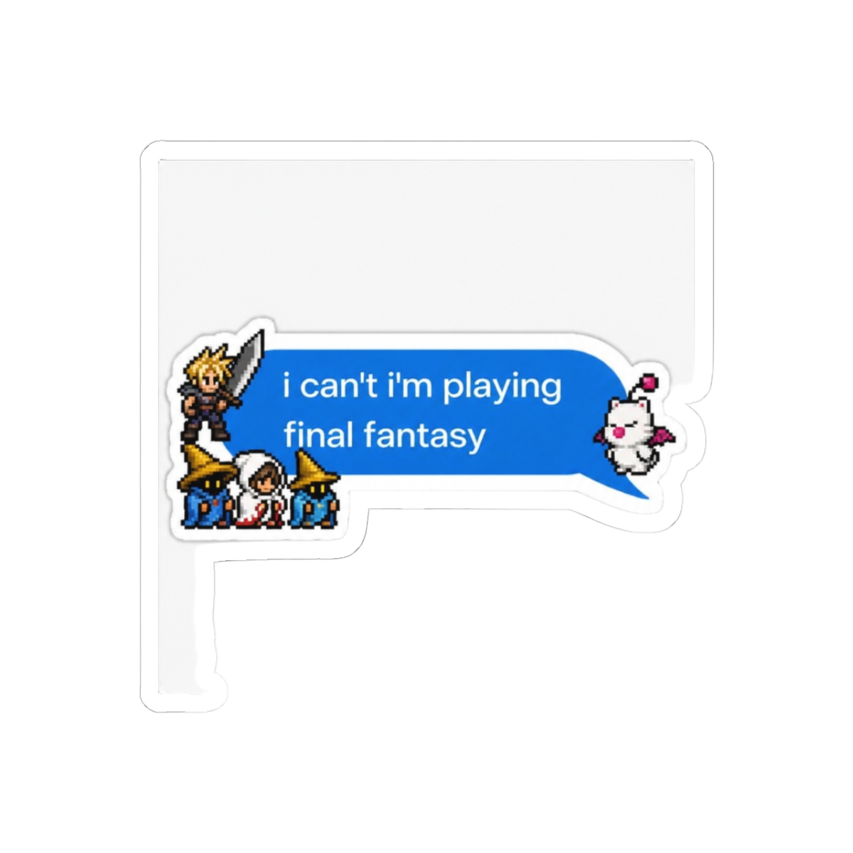 I Can't I'm Playing Final Fantasy Funny Gamer Sticker | Vinyl Decal
