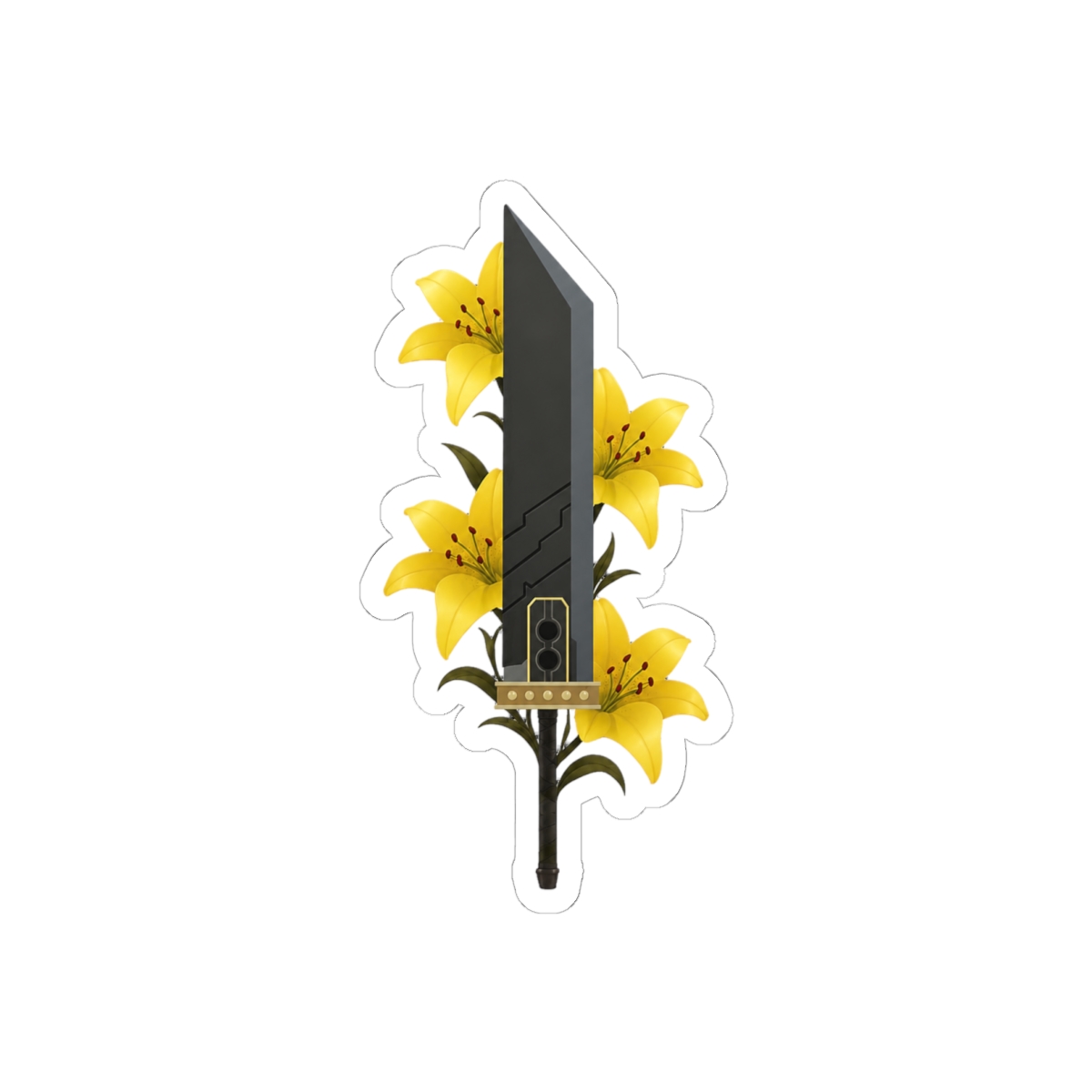 Final Fantasy VII Buster Sword & Lilies Sticker | Epic Gaming Vinyl Decal
