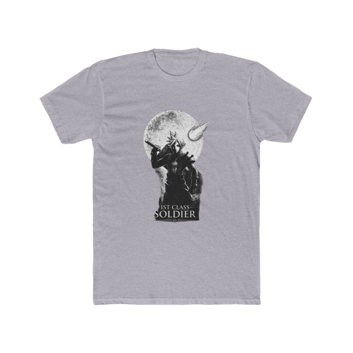 Final Fantasy Cloud Moon - Cloud Strife 1st Class SOLDIER - Video Game T Shirt - alternate angle 3, merchandise