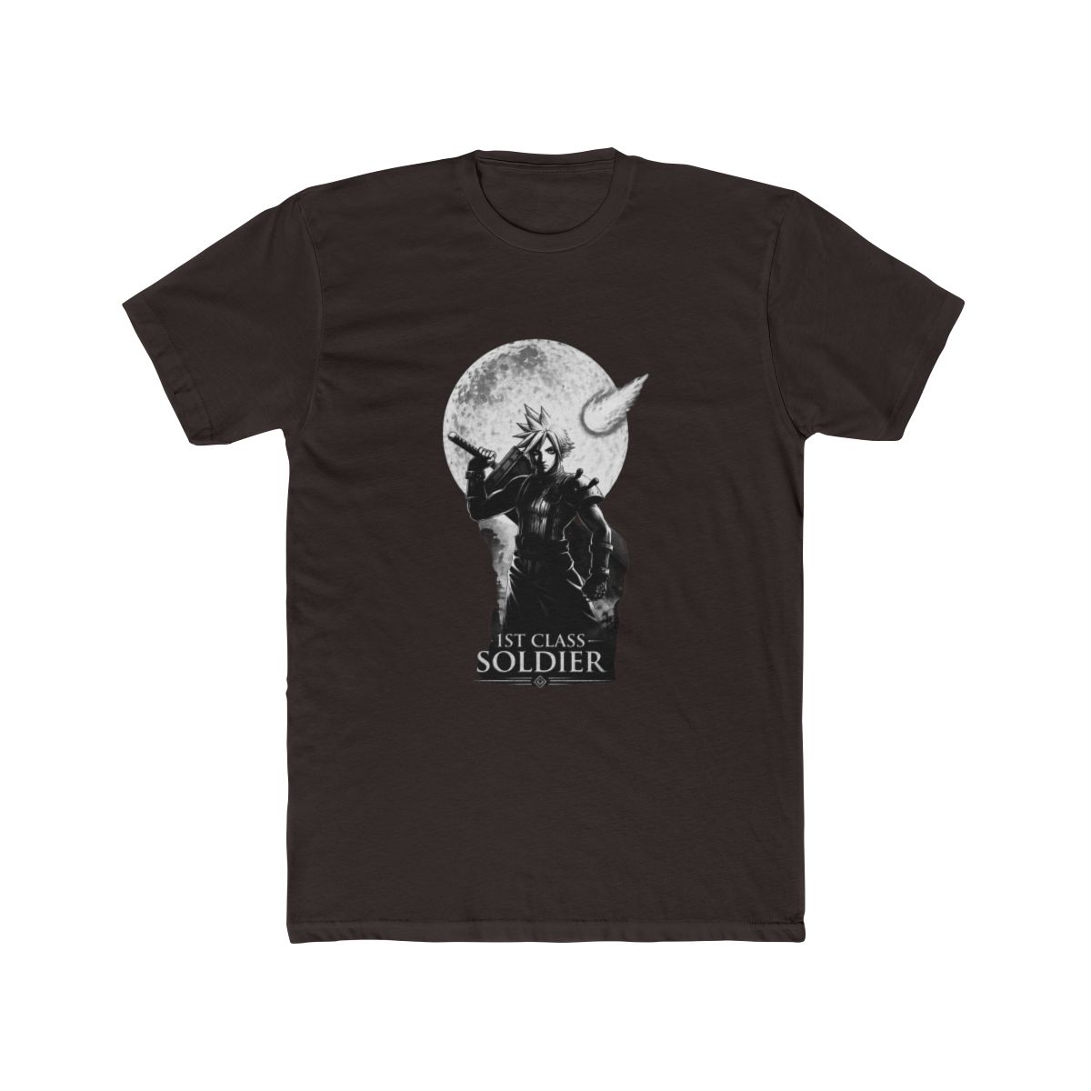 Final Fantasy Cloud Moon - Cloud Strife 1st Class SOLDIER - Video Game T Shirt - alternate angle 2, merchandise