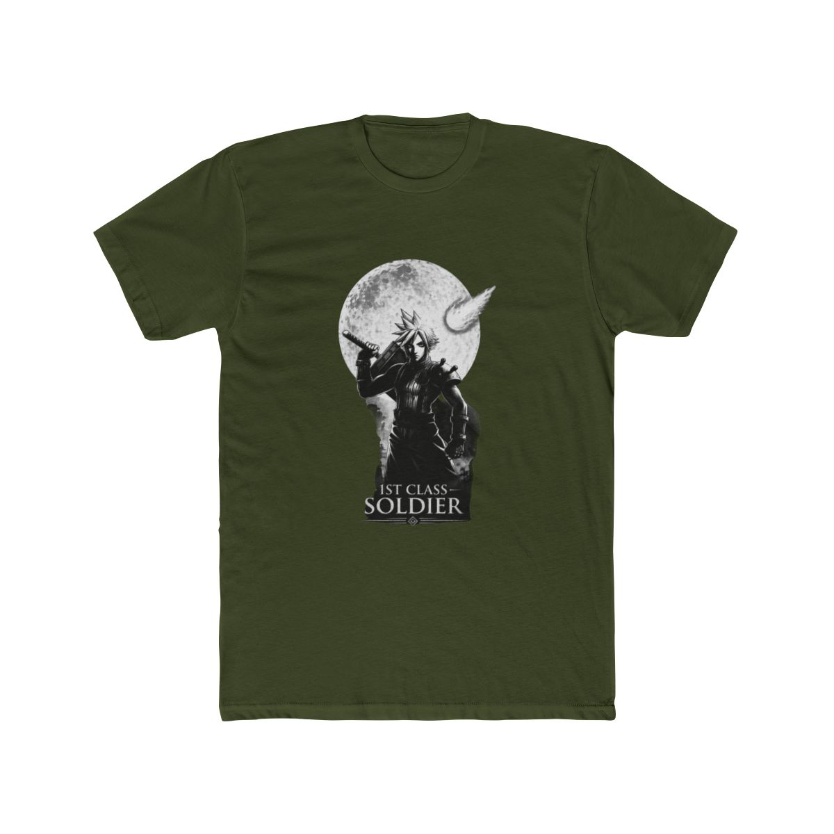 Final Fantasy Cloud Moon - Cloud Strife 1st Class SOLDIER - Video Game T Shirt - alternate angle 4, merchandise