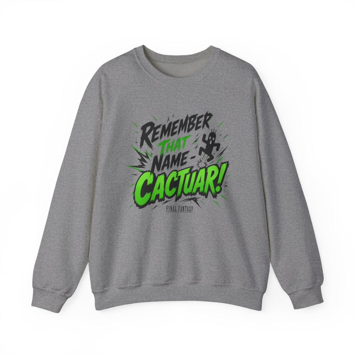 Final Fantasy "Remember That Name - Cactuar!" Crewneck - alternate angle 2, merchandise