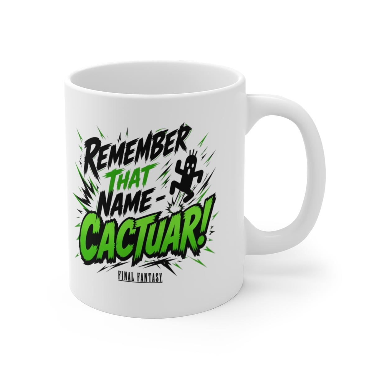 Final Fantasy "Remember That Name - Cactuar!" White Mug
