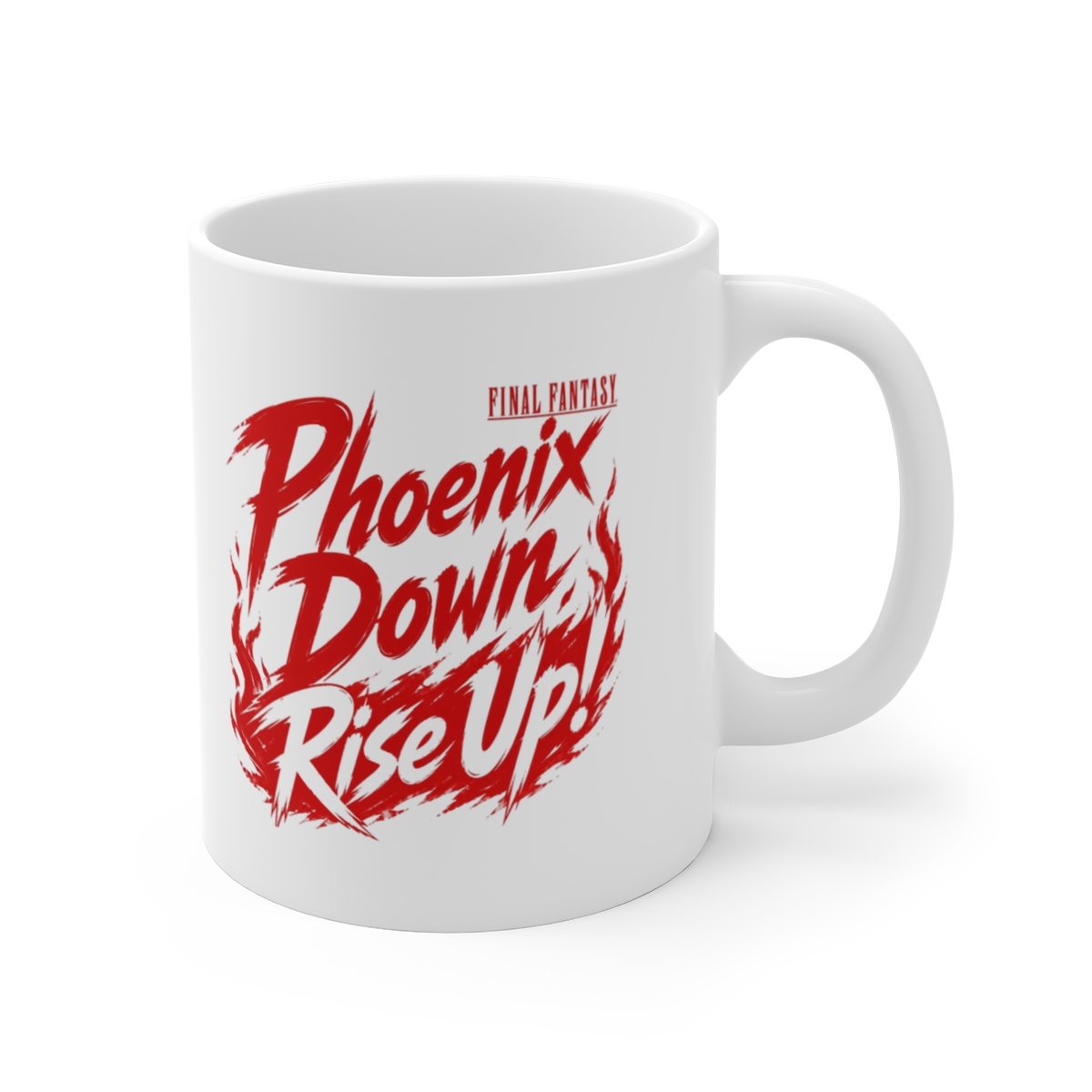 Final Fantasy "Phoenix Down, Rise Up!" White Mug
