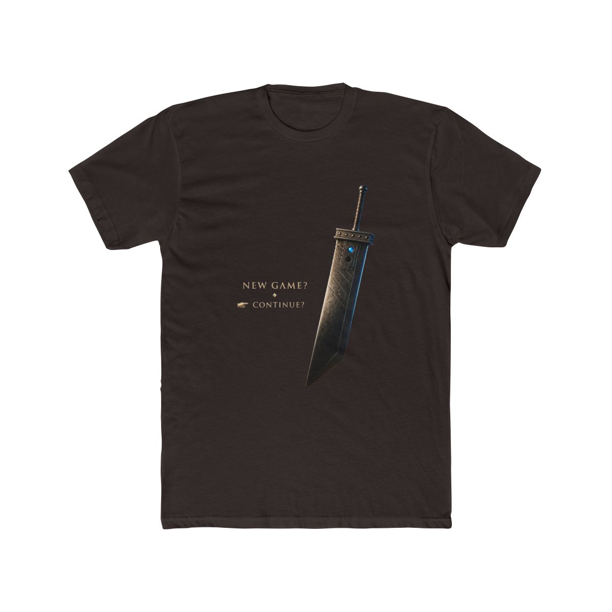 Continue playing - New Game Final Fantasy VII Title Screen - Video Game T Shirt - alternate angle 3, merchandise