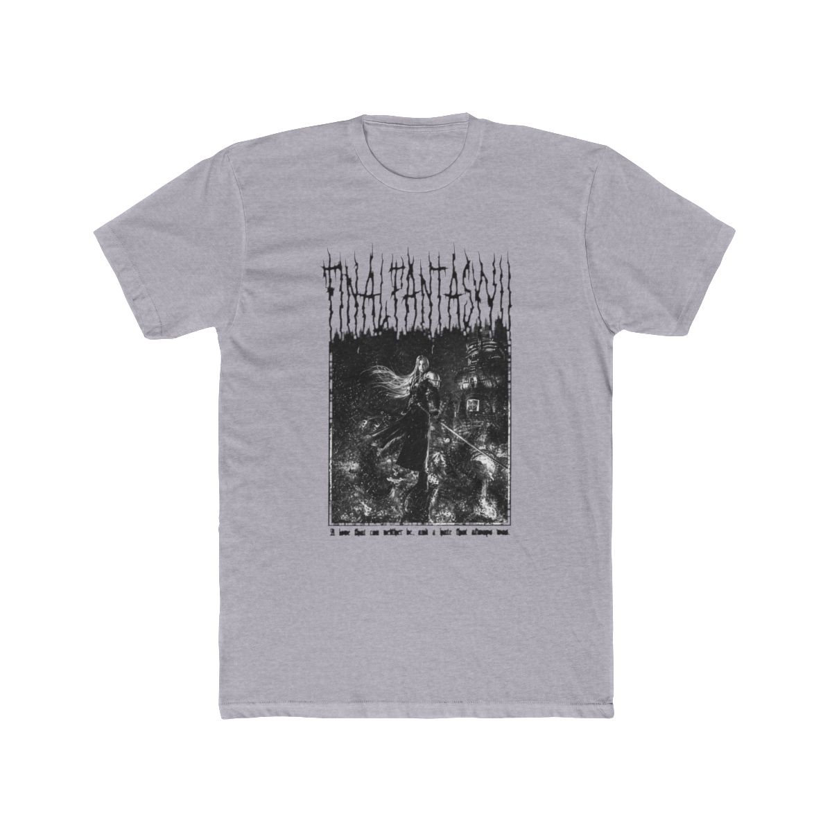 Final Fantasy VII Black Metal T Shirt, FF7 Sephiroth Video Game Tee - alternate angle 5, merchandise