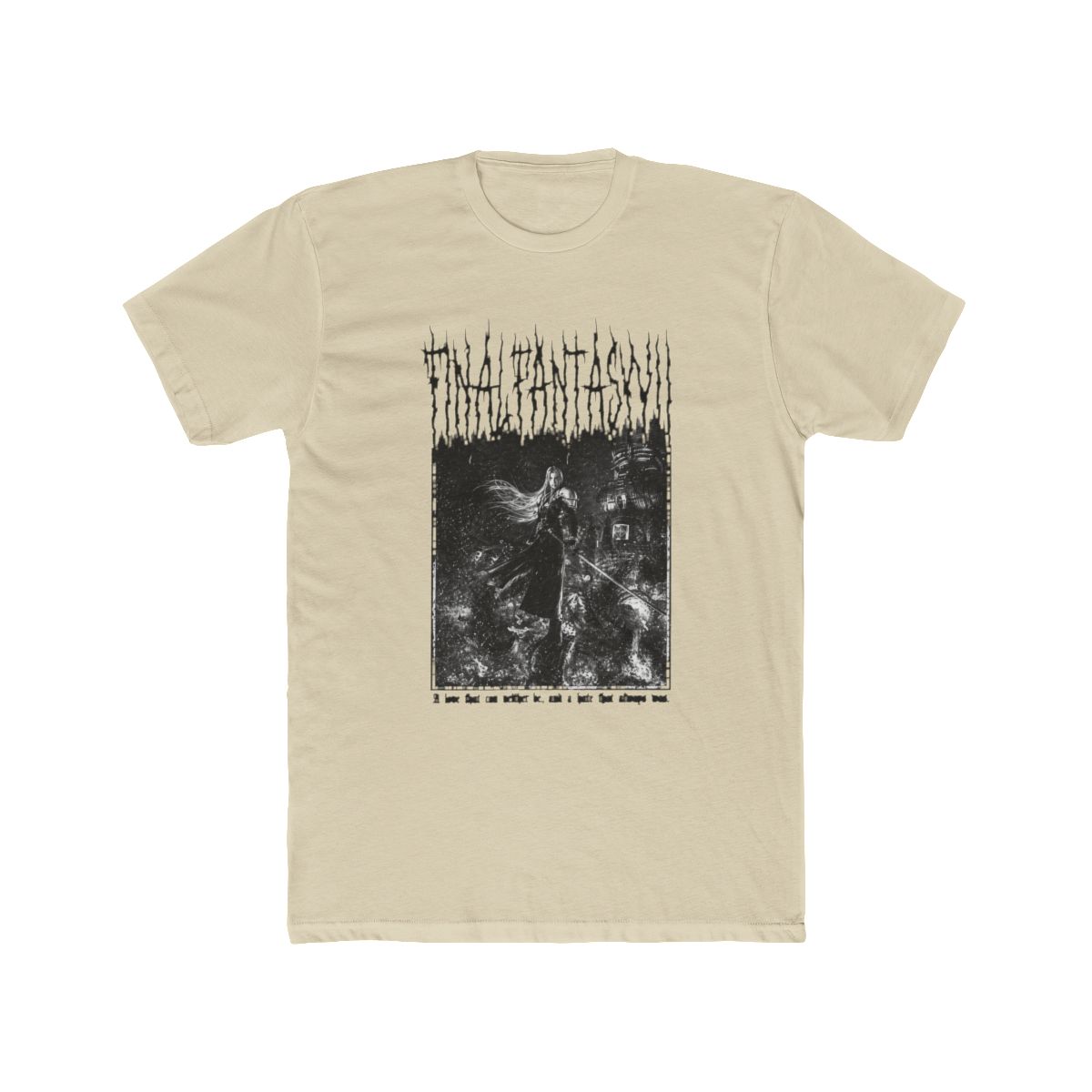 Final Fantasy VII Black Metal T Shirt, FF7 Sephiroth Video Game Tee - alternate angle 4, merchandise