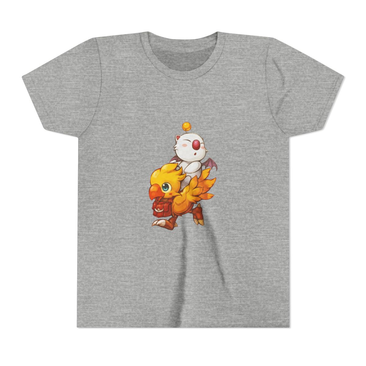 Chocobo & Moogle Final Fantasy Kids T Shirt - Whimsical Gamer Gift - alternate angle 3, merchandise
