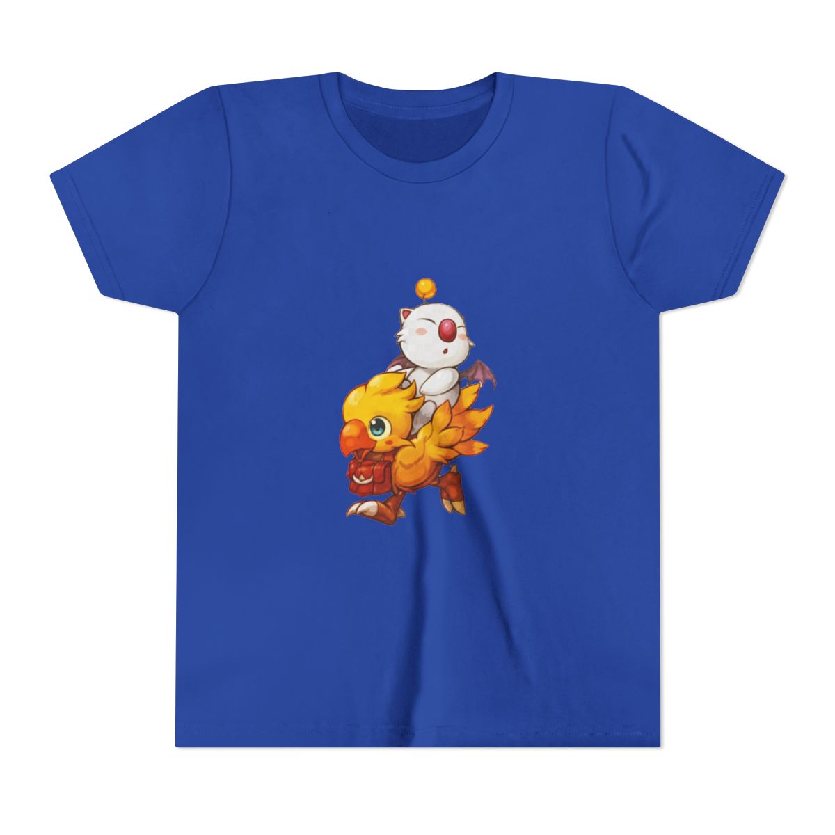 Chocobo & Moogle Final Fantasy Kids T Shirt - Whimsical Gamer Gift - alternate angle 4, merchandise